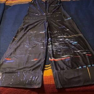 Carmen rion wide leg Stylish Black Jumpsuit with Colorful Accents